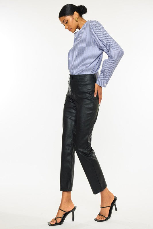 London Calling Cropped Vegan Leather Pants