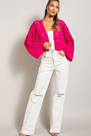 All Eyes on You Cardigan in Hot Pink, Oatmeal, & Black
