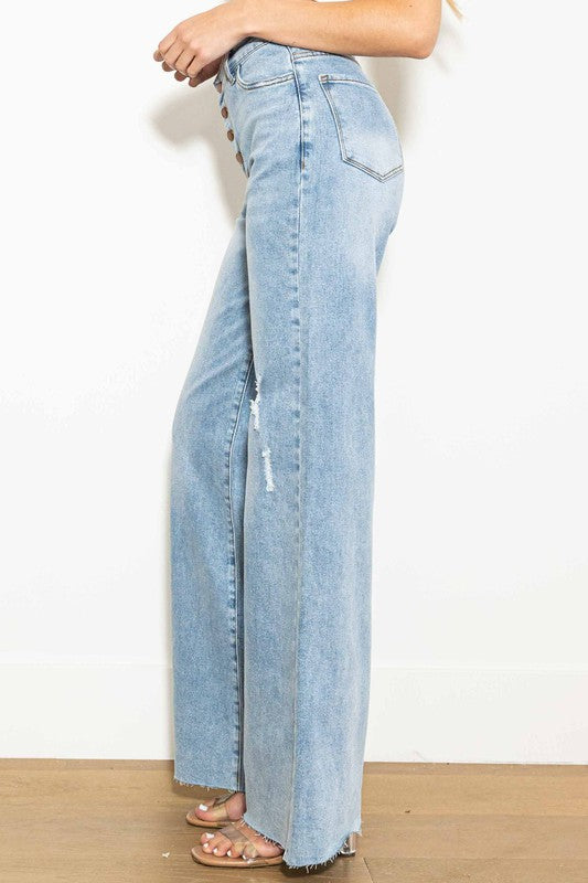 Modern Twist High Waisted Criss Cross Jeans