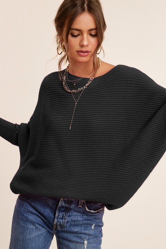 Annabelle Sweater in Fuchsia, Oat Milk, & Black