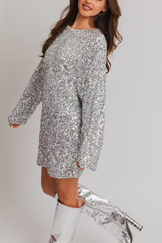 Silver Lining Sequin Mini Dress