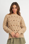 Margo Open Knit Sweater in Taupe