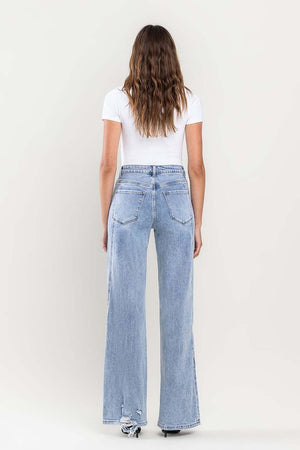 Uber High Rise Wide Leg Jeans in Light Wash