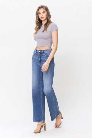 Darcie High Rise Wide Leg Jeans in Medium Wash