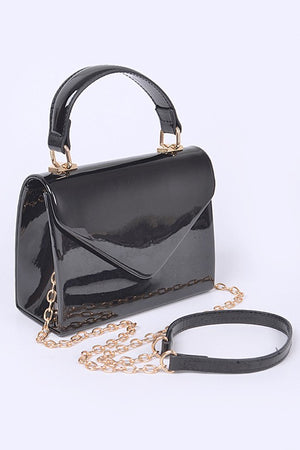 Véronique Top Handle PU Patent Leather Bag in Assorted Colors