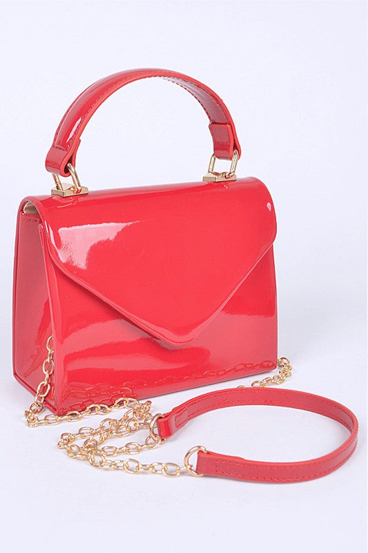 Véronique Top Handle PU Patent Leather Bag in Assorted Colors