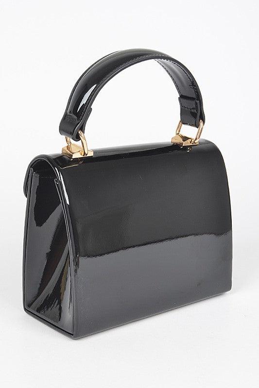 Véronique Top Handle PU Patent Leather Bag in Assorted Colors