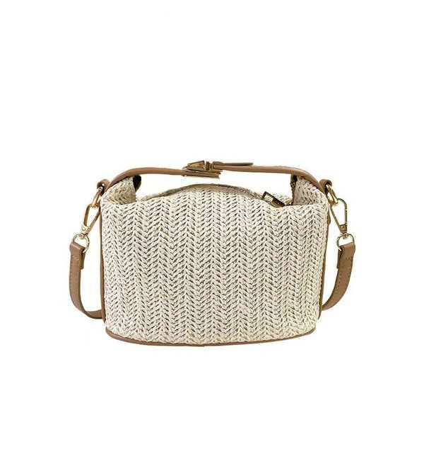 Interwoven Straw Crossbody with Handle