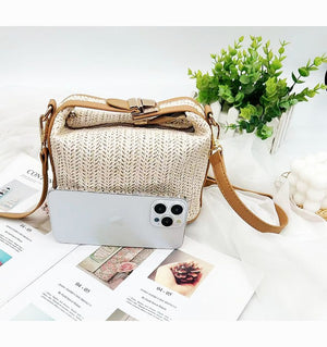 Interwoven Straw Crossbody with Handle