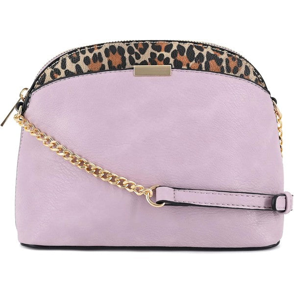 Leopard Accent Crossbody Bag in Assorted Colors