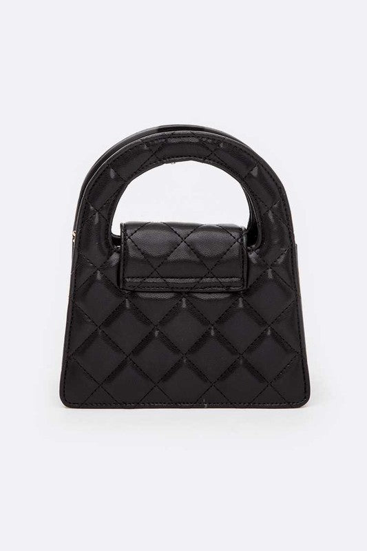 On Top Handle Quilted Clutch Bag in Assorted Colors