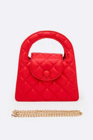 On Top Handle Quilted Clutch Bag in Assorted Colors