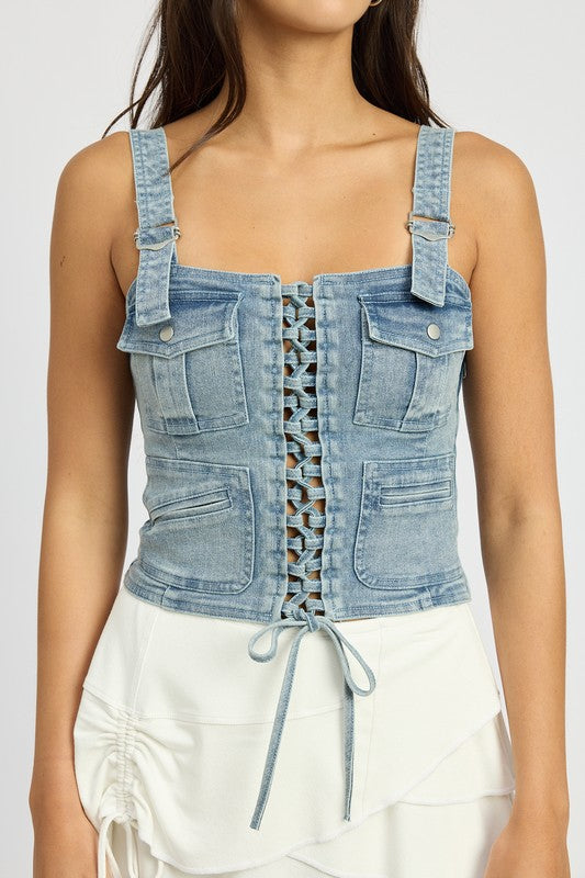 Almeda Cargo Denim Corset