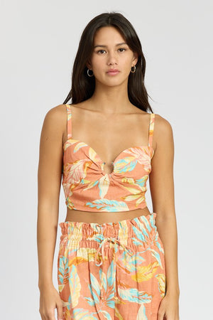 Laina U-Ring Bustier Top in Clay Multi