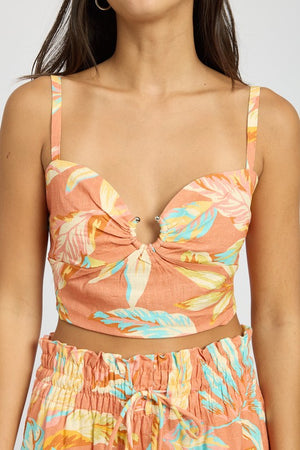 Laina U-Ring Bustier Top in Clay Multi