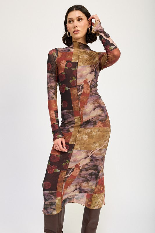 In the Woods Exposed Seam Midi Dress