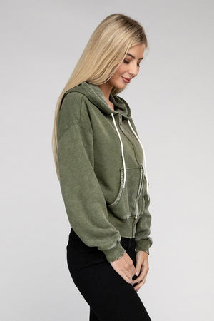 Cozy Acid Wash Fleece Drawstring Hoodie in a Variety of Colors