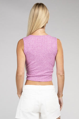 Rae Cropped Ribbed Sleeveless Top in a Variety of Colors