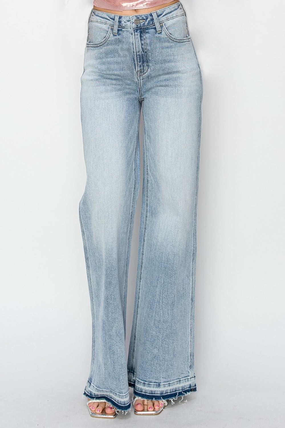 Feeling Cute High Rise Wide Leg Jeans in Light Wash