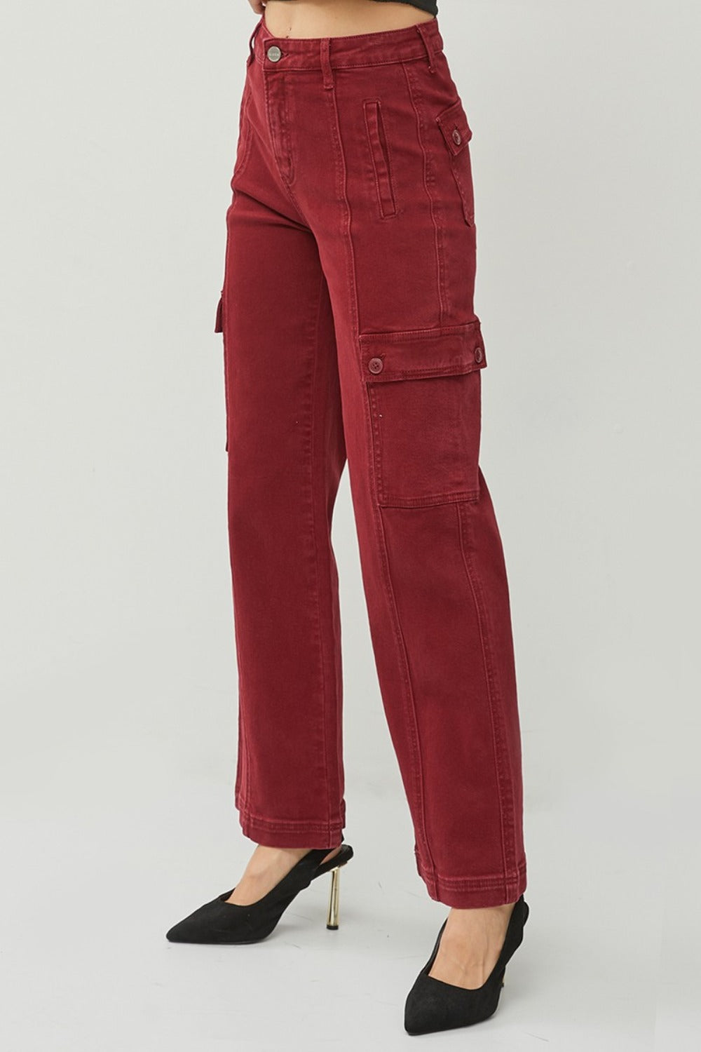 Wine & Dine High Rise Wide Leg Cargo Jeans