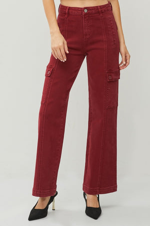 Wine & Dine High Rise Wide Leg Cargo Jeans