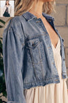 Nailah Denim Jacket in Denim & Bone