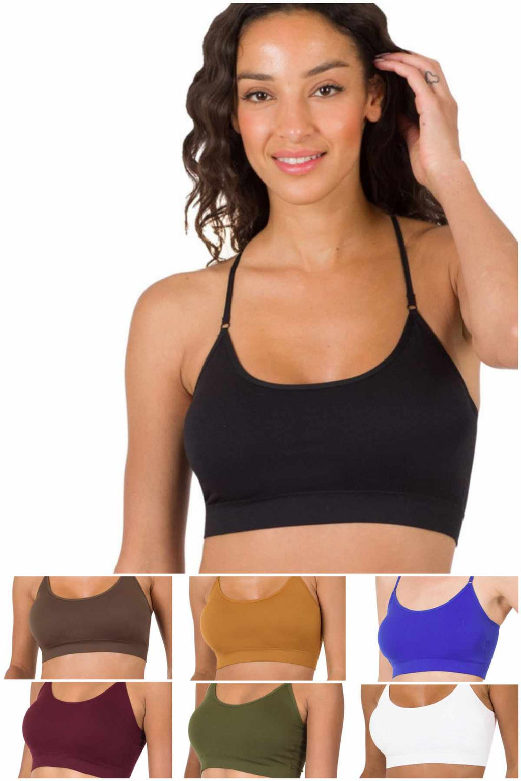 Seamless Cross Back Bralette in a Vareity of Colors