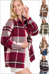 Jordyn Plaid Shacket in Burgundy, Brown, Olive, Camel, & Black