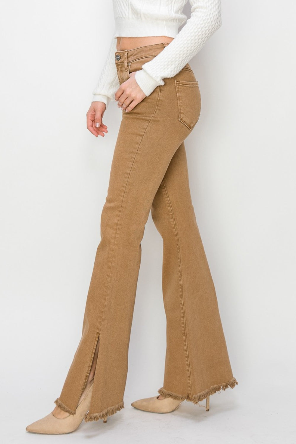 Show Off Your Boots Side Slit Flare Jeans