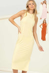 Melanie Sleeveless Mini Dress in Yam, Butter, & Pastel Pink