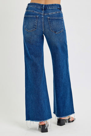 Shape Up Tummy Control Wide Leg Jeans in Dark Wash