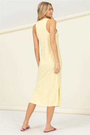 Melanie Sleeveless Mini Dress in Yam, Butter, & Pastel Pink