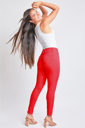 Blisse Hyperstretch Mid-Rise Skinny Pants in Ruby Red