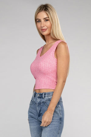 Rae Cropped Ribbed Sleeveless Top in a Variety of Colors