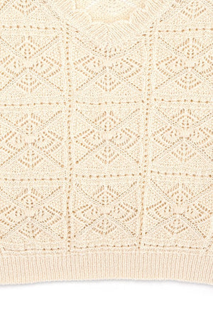 Utterly Sweet Crochet Knit Top in Ivory