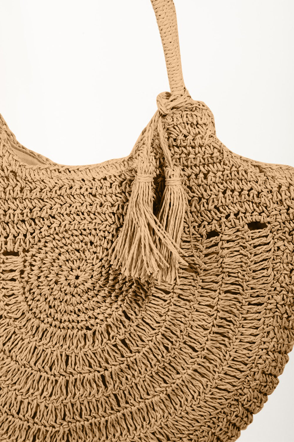 Vacay Time Tassel Straw Braided Tote Bag