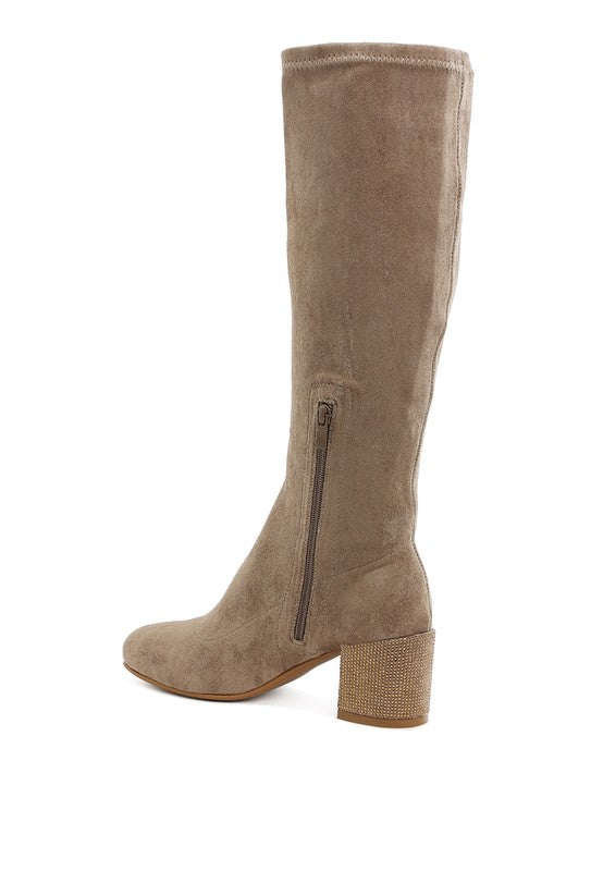 I'm So Fancy Knee High Boots in Camel, Black & Taupe