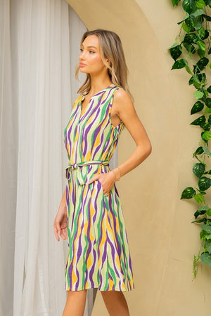 Stay Chic Abstract Print Sleeveless Dress