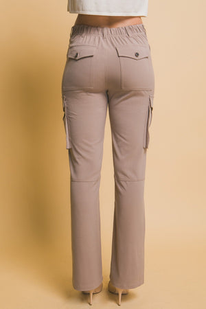 Loft Utility High Rise Cargo Pants in Taupe