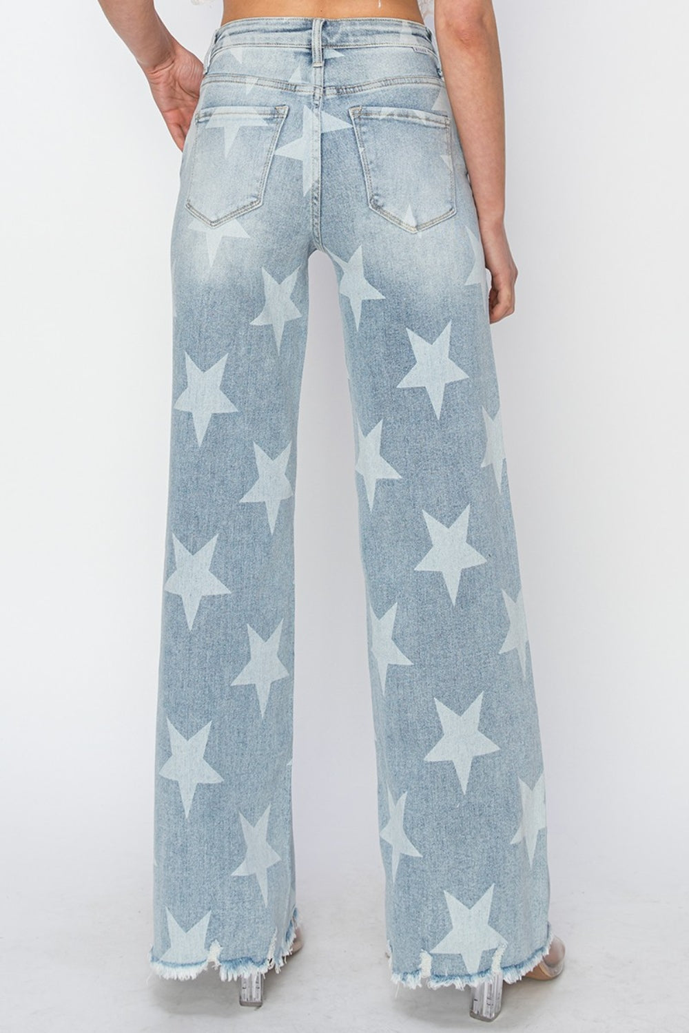 Sky Full of Stars Wide Leg Jeans in Light Wash