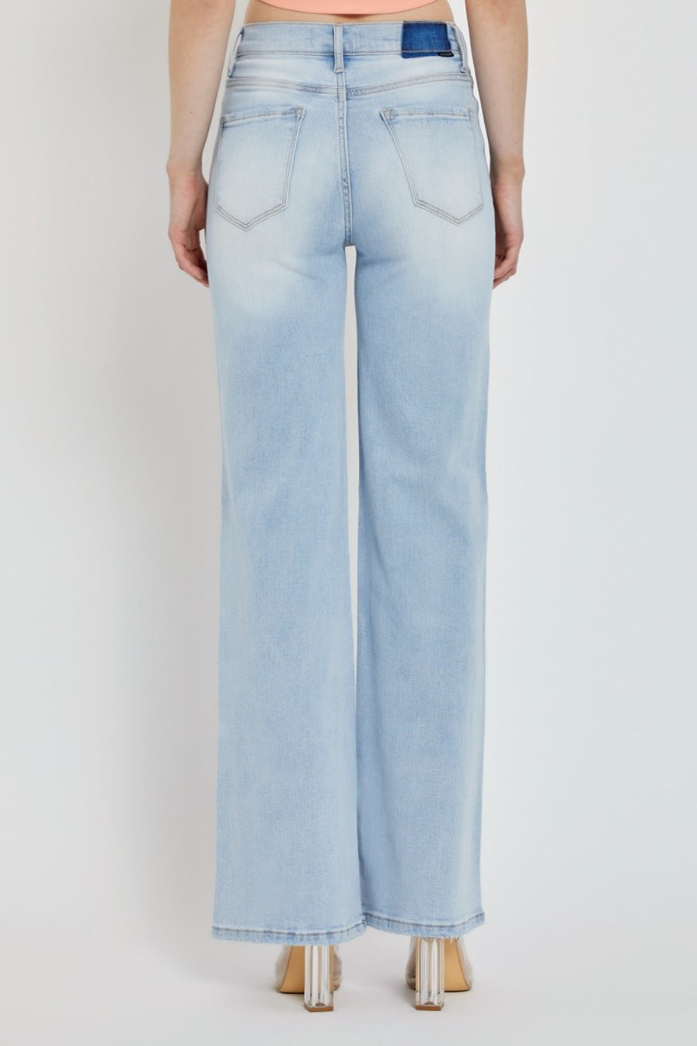 V for Victory Wide Leg Jeans in Light Wash