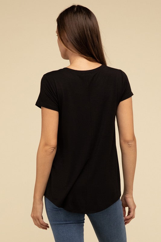 Ebb & Flow Rayon Short Sleeve Top in a Variety of Colors