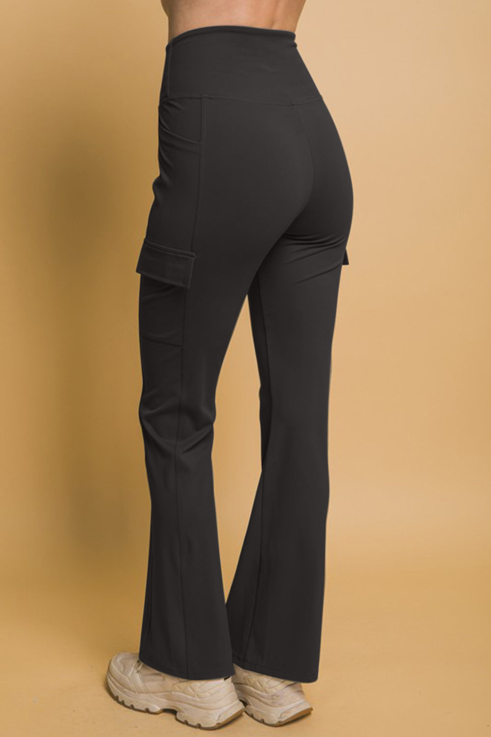 Flare Play Flared Cargo Leggings in Black