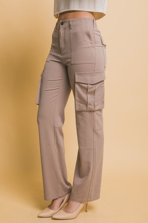 Loft Utility High Rise Cargo Pants in Taupe