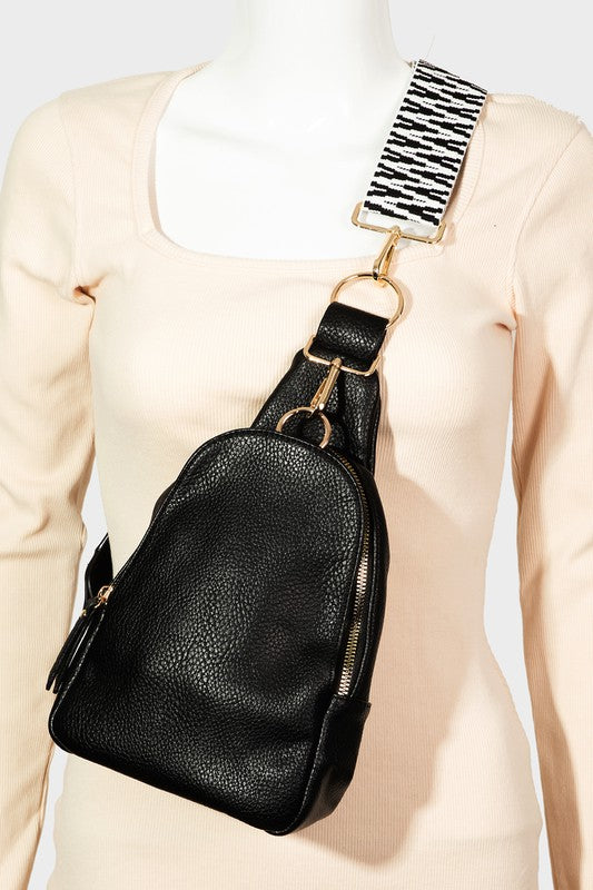 Sling It On Faux Leather Sling Bag in Black, Ivory, & Khaki