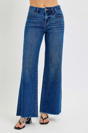 Shape Up Tummy Control Wide Leg Jeans in Dark Wash