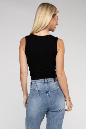 Rae Cropped Ribbed Sleeveless Top in a Variety of Colors