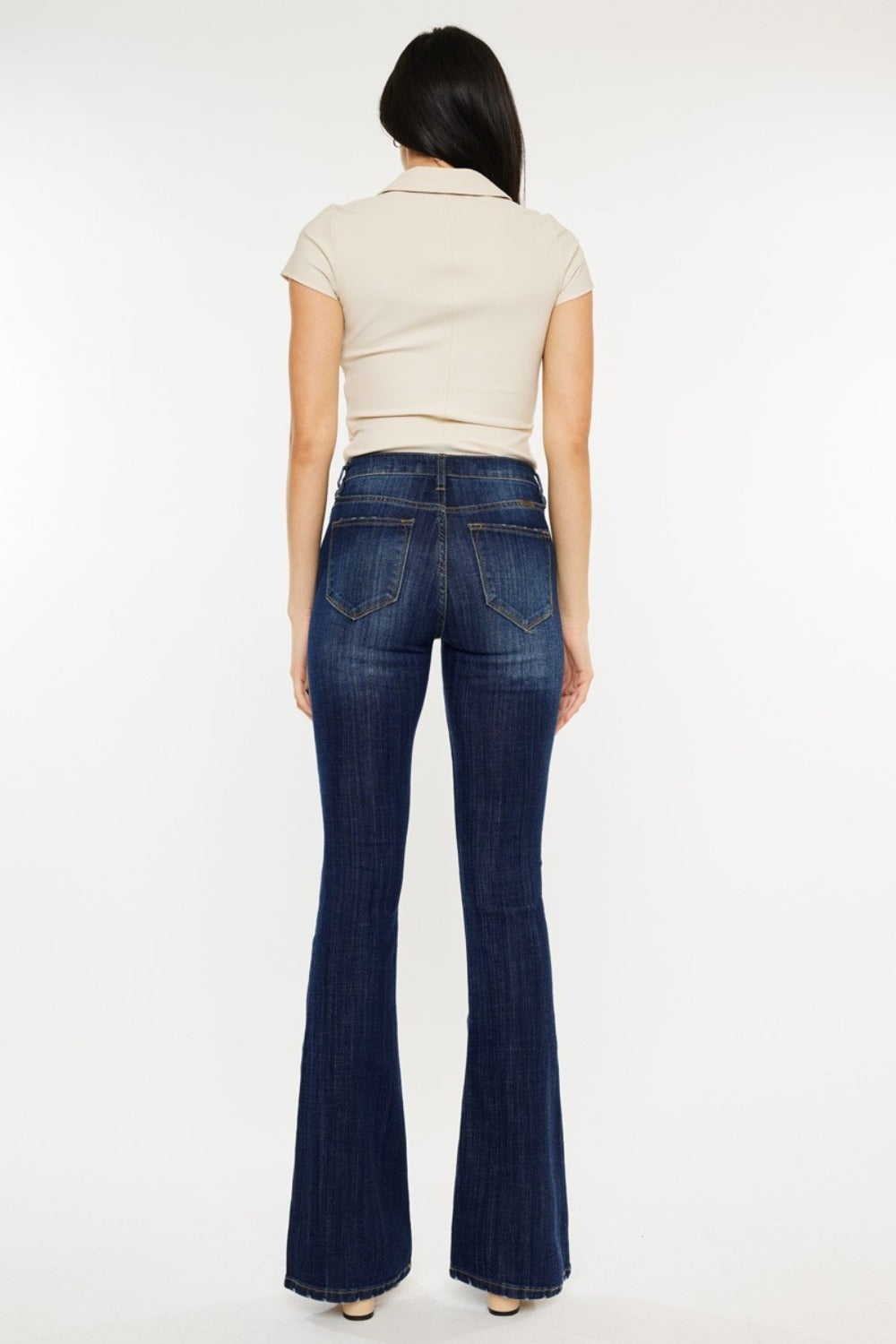 Jean-ius Moves Mid Rise Slim Flare Jeans in Dark Stone