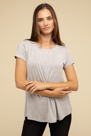 Ebb & Flow Rayon Short Sleeve Top in a Variety of Colors