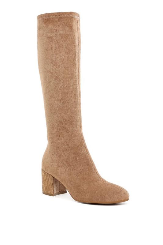 I'm So Fancy Knee High Boots in Camel, Black & Taupe